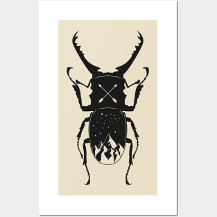 Beetle Night Sky Landscape Artwork Posters and Art